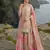 pink embroidered silk blend salwar suit - free size