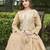 Saahmriga Brown Organza Stitched Top With lehenga and Dupatta Full Sleeve Embroidered Lehenga Set