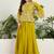 Saahmriga Yellow Georgette Stitched Top With lehenga and Dupatta Full Sleeve Embroidered Lehenga Set