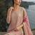 pink embroidered silk blend salwar suit - free size