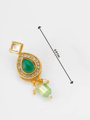kundan green onyx necklace set 5