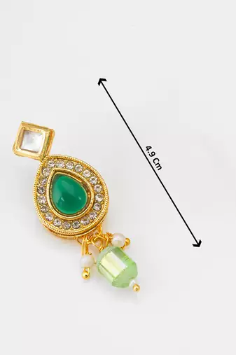 kundan green onyx necklace set