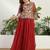 Saahmriga Red Georgette Stitched Top With lehenga and Dupatta Full Sleeve Embroidered Lehenga Set