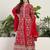 Saahmriga Red Chinon Stitched Top With lehenga and Dupatta 3/4 Sleeve Embroidered Lehenga Set