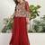 Saahmriga Red Georgette Stitched Top With lehenga and Dupatta Full Sleeve Embroidered Lehenga Set