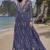 dark lavender embroidered silk blend anarkali salwar suit - free size