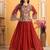 Saahmriga Red Georgette Stitched Top With lehenga and Dupatta Full Sleeve Embroidered Lehenga Set