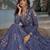 dark lavender embroidered silk blend anarkali salwar suit - free size
