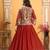 Saahmriga Red Georgette Stitched Top With lehenga and Dupatta Full Sleeve Embroidered Lehenga Set