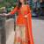 orange sequins silk blend salwar suit