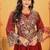 Saahmriga Red Georgette Stitched Top With lehenga and Dupatta Full Sleeve Embroidered Lehenga Set