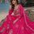 hot pink embroidered silk blend anarkali salwar suit - free size