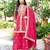 Saahmriga Pink Chinon Stitched Top With lehenga and Dupatta Full Sleeve Embroidered Kurta Palazzo Set