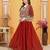 Saahmriga Red Georgette Stitched Top With lehenga and Dupatta Full Sleeve Embroidered Lehenga Set