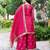 Saahmriga Pink Chinon Stitched Top With lehenga and Dupatta Full Sleeve Embroidered Kurta Palazzo Set