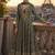 dark green sequins georgette anarkali salwar suit - free size