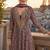 violet sequins georgette anarkali salwar suit - free size