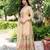 Saahmriga Cream Chinon Stitched Top With lehenga and Dupatta Full Sleeve Embroidered Lehenga Set