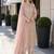 peach embroidered georgette silk blend georgette salwar - free size