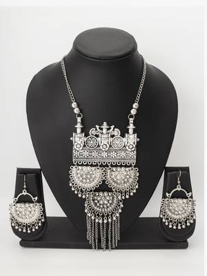 oxidized floral necklace set 1