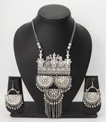 oxidized floral necklace set