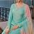 aqua blue embroidered silk blend salwar suit