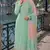 green embroidered silk blend salwar suit
