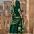 dark green embroidered silk blend anarkali salwar suit - free size
