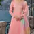 peach embroidered silk blend salwar suit