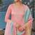 peach embroidered silk blend salwar suit