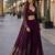 purple embroidered faux georgette silk blend georgette salwar - free size