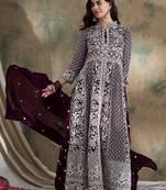 Saahmriga Purple Vichitra Silk Stitched Top With lehenga and Dupatta Full Sleeve Embroidered Lehenga With Kurta