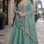 teal embroidered silk blend salwar suit