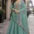 teal embroidered silk blend salwar suit