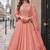 peach embroidered silk blend salwar suit