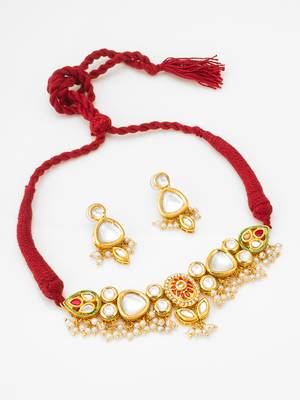 classic kundan pearl choker set 2