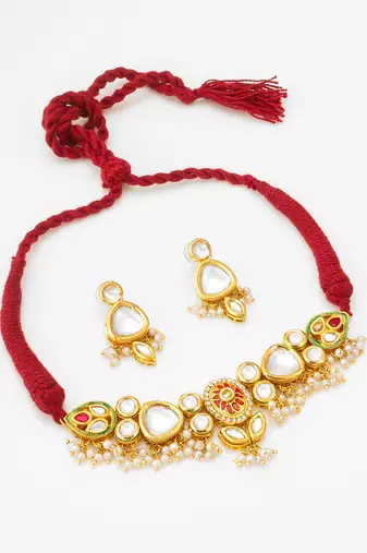classic kundan pearl choker set