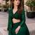 dark green embroidered faux georgette silk blend georgette salwar - free size