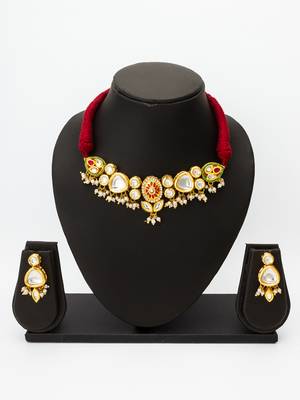 classic kundan pearl choker set 1
