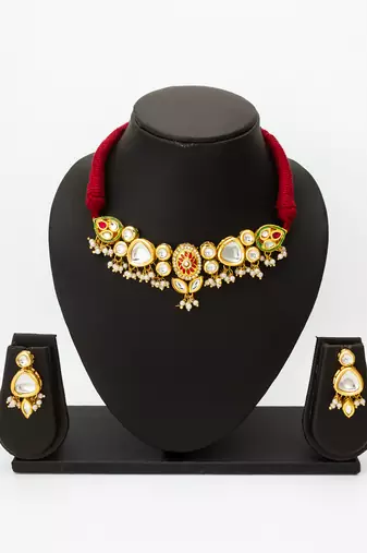 classic kundan pearl choker set