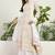 Saahmriga Off White Chinon Stitched Top With lehenga and Dupatta Full Sleeve Embroidered Lehenga Set