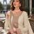 cream embroidered silk blend salwar suit
