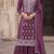 wine embroidered silk blend salwar suit