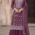 wine embroidered silk blend salwar suit