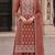 peach embroidered silk blend salwar suit