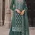 green embroidered silk blend salwar suit