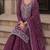 wine embroidered silk blend salwar suit