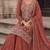 peach embroidered silk blend salwar suit