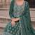 green embroidered silk blend salwar suit