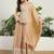 Saahmriga Brown Organza Stitched Top With lehenga and Dupatta Full Sleeve Embroidered Lehenga Set